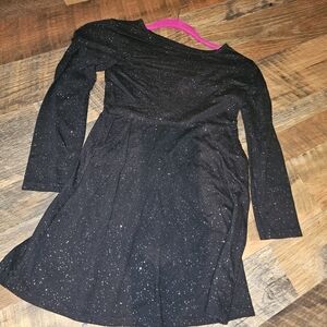 Wonder Nation Black Sparkle Kids Casual Dress